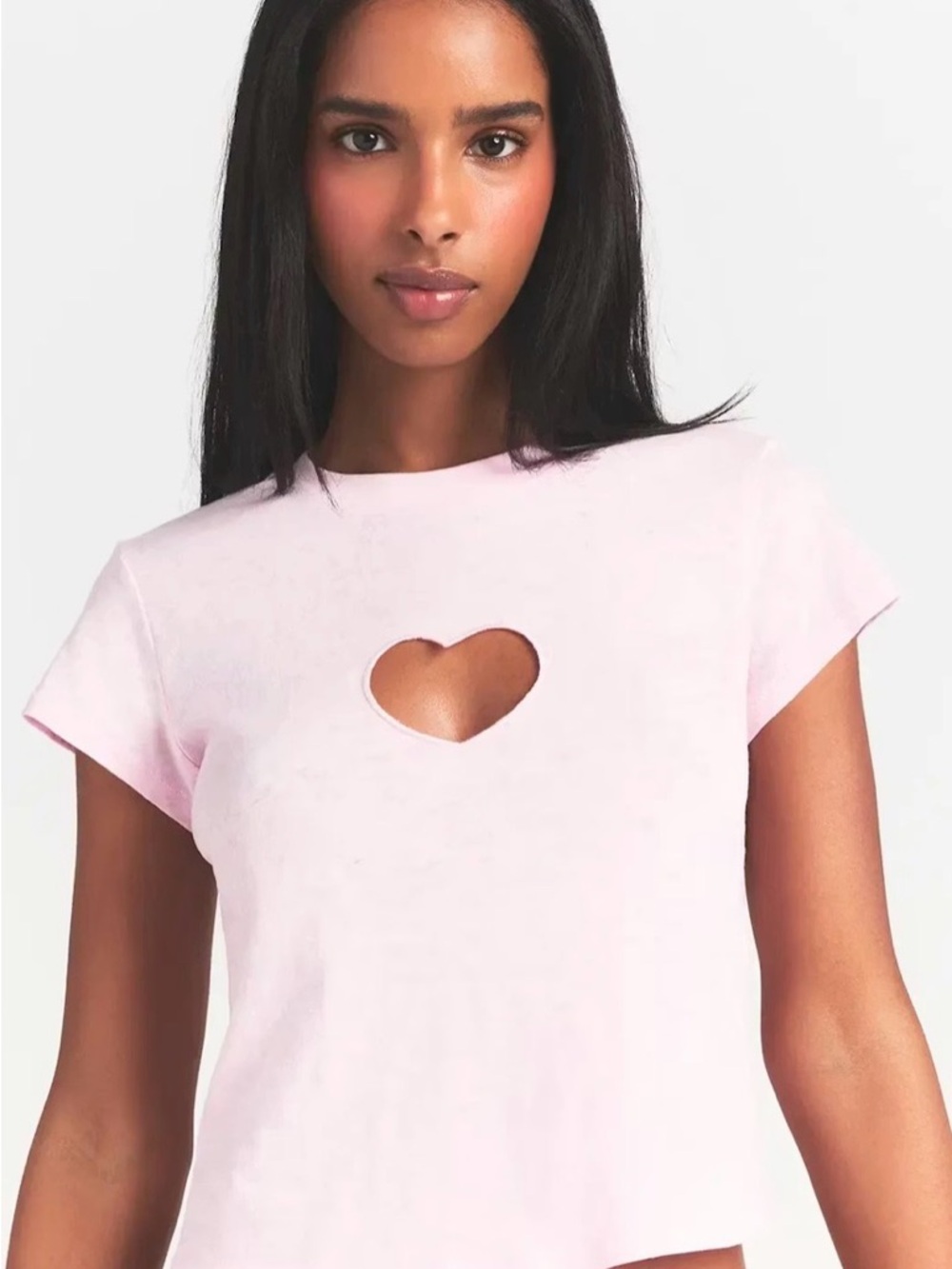 Skims Pink Heart Cutout Tee